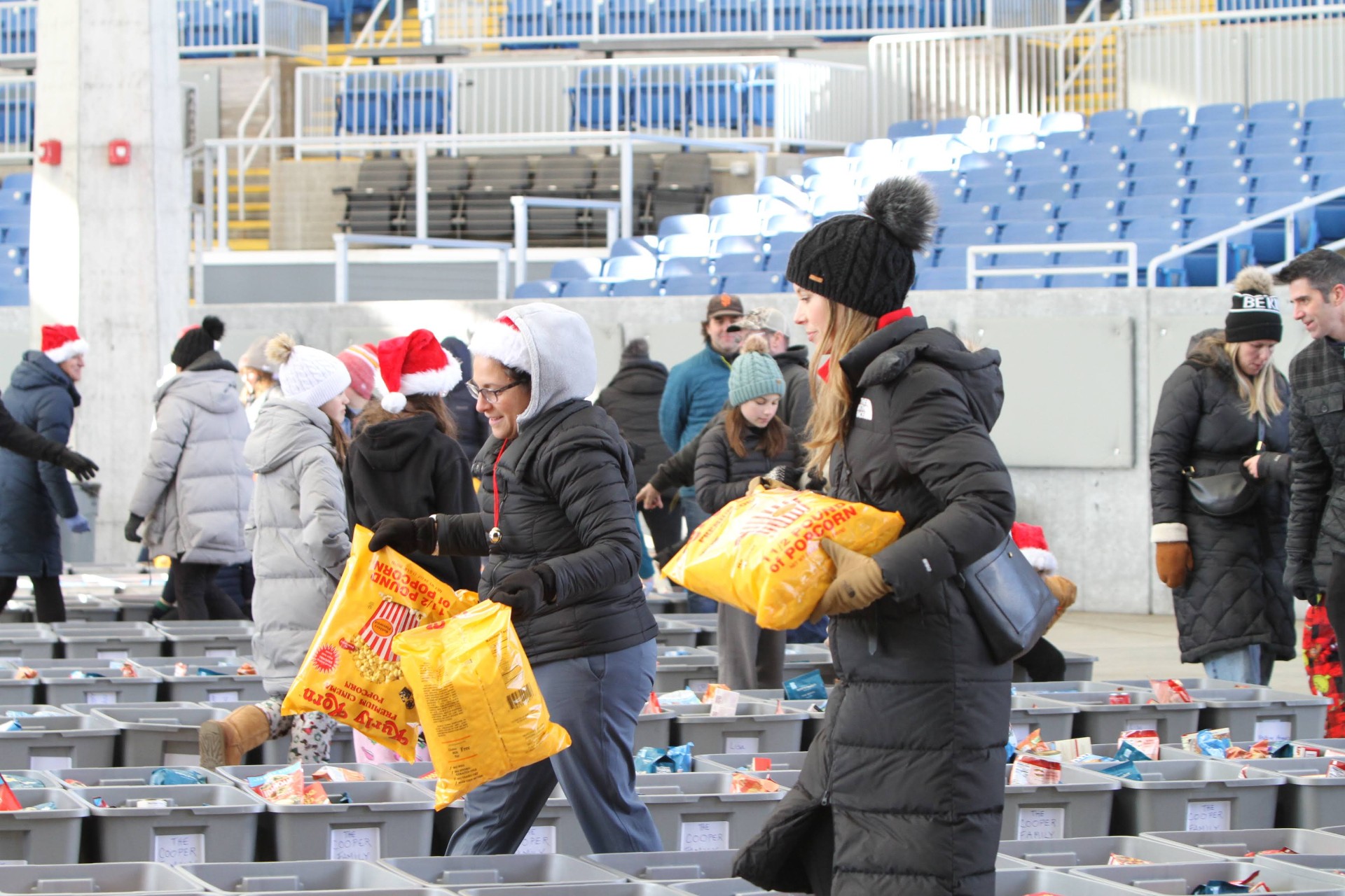 Filling family bins with care